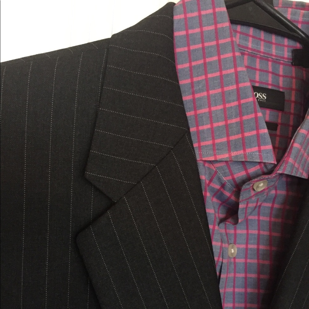 Hickey Freeman 46 R Blazer Grey Pinstripe Jacket - Picture 2 of 8